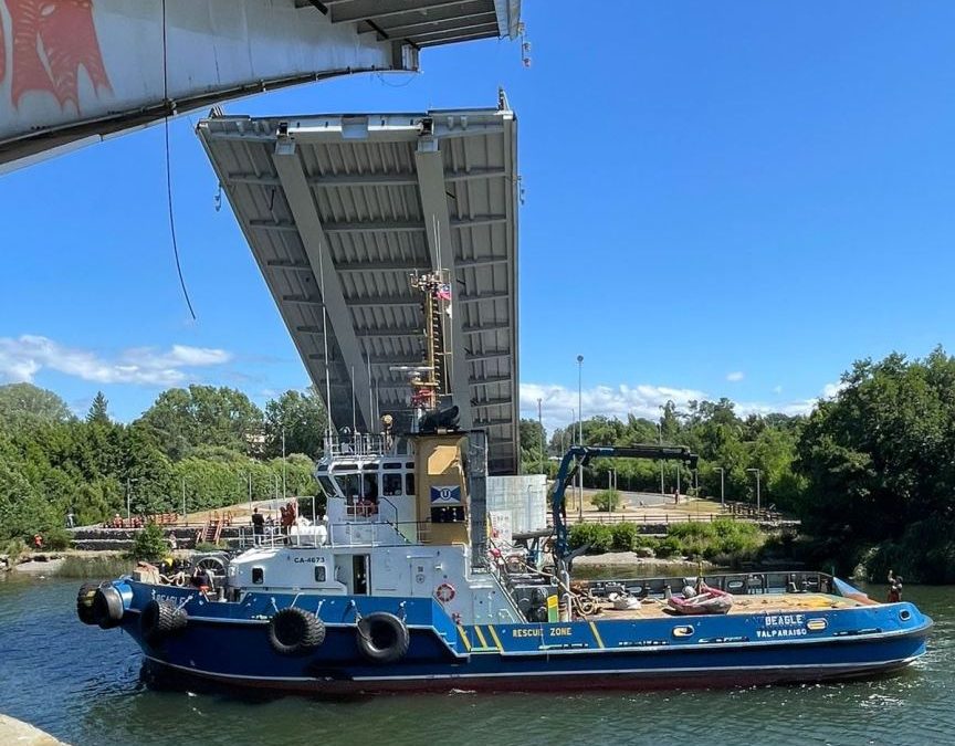 MOP realizó la 43 apertura del puente Cau Cau de Valdivia en un tiempo de 3 horas y 10 minutos