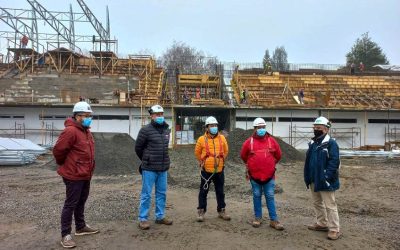 Con trabajos de obra gruesa avanza construcción de nuevo Estadio Los Aromos de Máfil