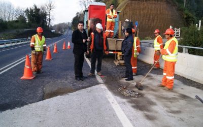 Este miércoles terminan faenas de bacheo en la ruta Antilhue-Valdivia