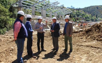 Nuevo estadio el Boldo de Corral va tomando forma con un 40% de avance físico