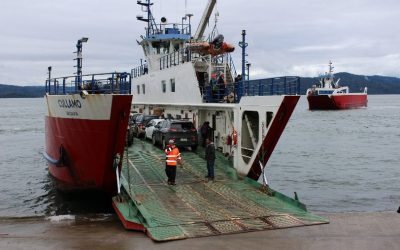 Nueva barcaza Andalué salió a reparaciones y regresó la Cullamó, para cubrir el tramo marítimo entre Niebla y Corral