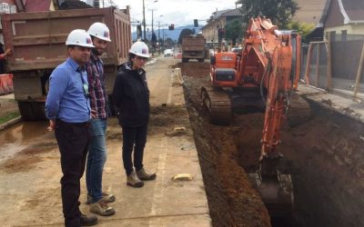 Construcción de colector de aguas lluvias Santiago Bueras de Valdivia presenta un 60% de avance
