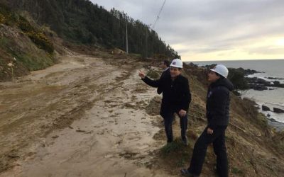 MOP despejó derrumbe en Pishuinco y este jueves espera dejar nuevamente operativa Ruta Corral-Valdivia