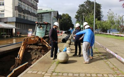 MOP repone colector de aguas lluvias en Avenida Costanera de Valdivia