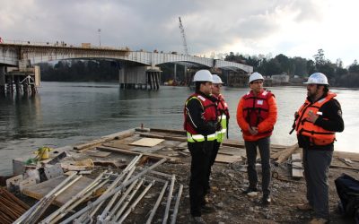 MOP trabaja en montaje de vigas del puente Santa Elvira de Valdivia