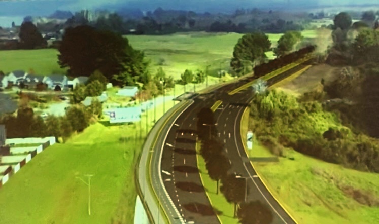 Vista virtual del trazado del futuro estándar de la Ruta Valdivia-Niebla.